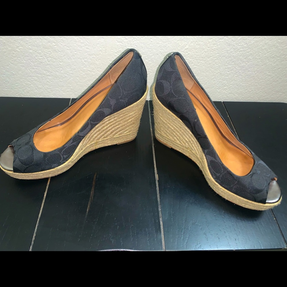 COACH WEDGES BLACK